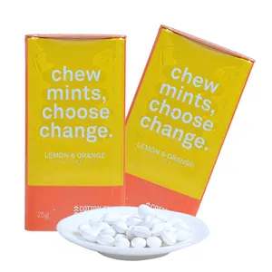 Amos sweets lemon orange flavors sorbitol sugar free pressed tablet mints customs private label chew candy