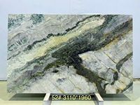 Dalle de marbre vert Prague naturel de luxe, grande dalle de marbre vert Praha pour mur d'accentuation de villa, îlot de cuisine, plan de travail
