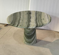 Table basse en marbre de style vert frais naturel personnalisable, forme ronde, design tendance, meubles pour maison, villa