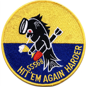 Hit Em Again Harder MK-608 Eco-Friendly Embroidered Circle Shape Canvas <b>Sew</b>-<b>On</b> <b>Patch</b> for Custom Gifts - Product Image 1