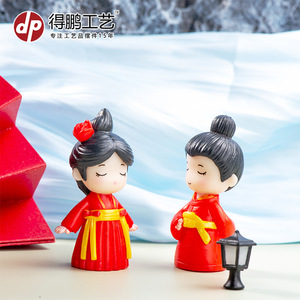 Dp Ancient Style Cartoon Figurines Resin Craft <b>Miniature</b> Decor Home Desktop Car Decoration - Product Image 4