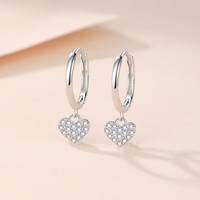 Classique en forme de coeur laboratoire diamant boucle d'oreille bijoux IGI Certification CVD 14K 16K 18K or blanc en gros femmes cadeau