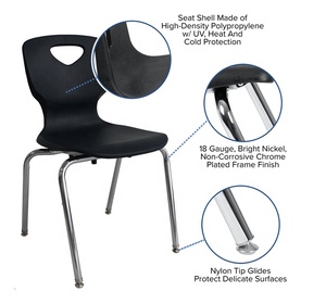 Meubles scolaires ergonomiques durables de haute qualité en polypropylène haute densité, résistants à la chaleur et au froid, pour les étudiants - Product Image 6