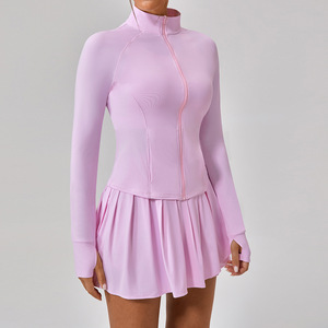 Personnaliser l'étiquette UPF50 + ensembles de fitness en plein air fermeture éclair complète col montant veste et jupes ensemble de pantalons Tennis Golf Badminton ensemble - Product Image 4