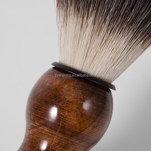 Pinceau à raser humide pour homme ZY, nylon synthétique, peau sensible, outil professionnel de barbier pour savon et crème à raser humide, manche en bois - Product Image 2