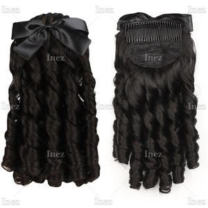 Chignon synthétique bouclé à la française, extension de cheveux bouclés naturels et désordonnés, chouchou <span class=keywords><strong>élastique</strong></span>, queue de cheval <span class=keywords><strong>afro</strong></span> à clipser - Product Image 2
