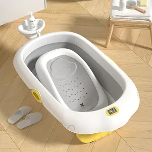 Foldable Baby And Newborn Products Bath Tub With Temperature For Children's Household Use