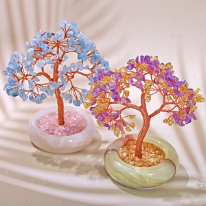 Artigianato in pietra Semi-preziosa con filo di rame a tema Love Feng Shui ornamento - Product Image 3