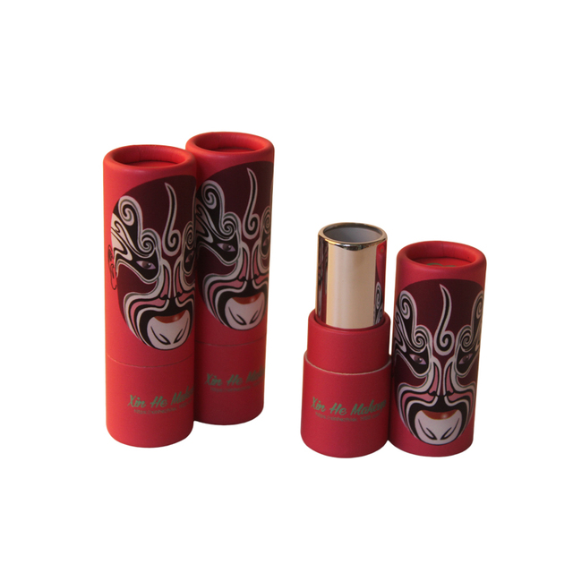 Eco-Friendly Biodegradable Cosmetic Container Push up Paper Tube Lip Balm Lipstick Packaging