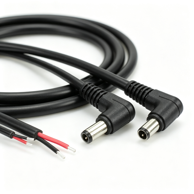 Right Angle DC 5.5x2.1mm Power Cable 12V 24V LED CCTV Router L Shape DC Barrel Wire Harness Assembly