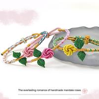 Pulsera de Tulipanes Tejida a Mano Resoul, Brazalete de Macramé con Hilo Rojo Trenzado para Mujeres y Niñas, Regalo de Amistad