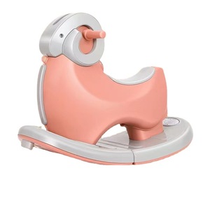Plastic Rocking Horse With Music 2 In 1 Rocker For Infants And Toddlers 0 3 Years Old Unisex Toy Yellow Pink Color - Product Image 5