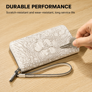 Cartera de Mano de Piel de Cocodrilo <span class=keywords><strong>Siamés</strong></span> Tailandés Genuina, Unisex, con Cierre de Cremallera, Estampado Animal de Alta Calidad, Cartera Larga - Product Image 6