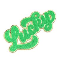Lettres en chenille à paillettes dorées A-Z multicolores Écussons en feutre brodés personnalisés Lettres en chenille