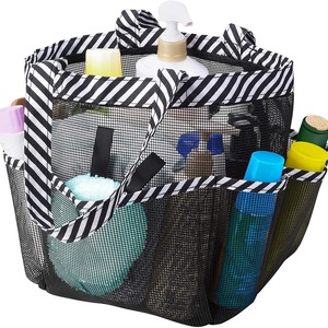 Neceser de malla colgante, organizador de almacenamiento, azul, negro, plegable, para uso en el baño y viajes - Product Image 2