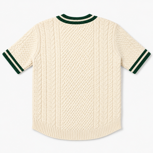 Pull en tricot torsadé style maillot de baseball, personnalisable avec nom et numéro, pour les jours de match, pull sportif - Product Image 3
