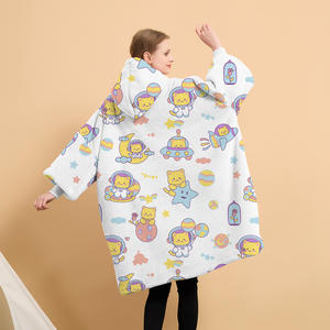 Manta con capucha de nuevos diseños largos y cálidos de gran tamaño con mangas y bolsillo gigante Manta con capucha usable - Product Image 5