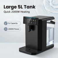 Nouvelle bouilloire à eau chaude instantanée pour la cuisine, en plastique, 5 litres, écologique, portable, avec contrôle de la température pour le café, le thé et le lait