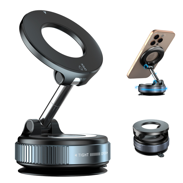 360 Rotation Folding Magnetic Suction Phone Mount Car Vacuum Suction Phone Holder for MagSafe iphone