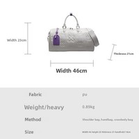 Sac de voyage en PU personnalisé avec étiquette suspendue texturée 3D en relief, séparation sec/humide, multi-poches, léger, pour week-end ou nuitée