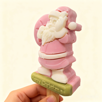 Bâtonnet de crème glacée de Noël 3D réaliste Père Noël avec saveur lactée fruitée, emballage personnalisé avec logo pour cadeaux de fête en gros