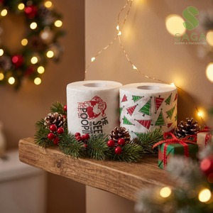 <span class=keywords><strong>Papier</strong></span> <span class=keywords><strong>toilette</strong></span> imprimé Noël 3 plis, rouleaux fantaisie Père Noël amusants, <span class=keywords><strong>en</strong></span> stock, MOQ 100 rouleaux - Product Image 3