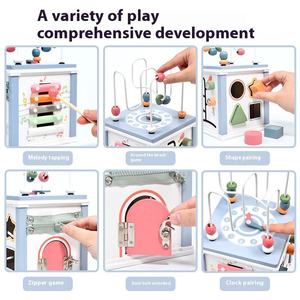Caja de Actividades Montessori 0-3 Años, Juguetes Sensoriales para Niños Pequeños, Reloj de Formas, Laberinto de Cuentas, Piano, Atrapa Gusanos, Juguetes Educativos STEM Seguros - Product Image 3