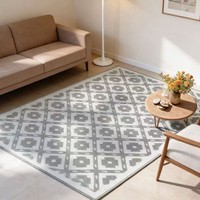 Tapis de sol d'extérieur portable GHT en PP tissé, épaisseur moyenne, lavable en machine, pliable, facile à transporter, motif jacquard feuille