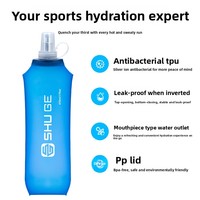 Bouteille d'eau pliable en silicone ultra-légère 500 ml avec logo personnalisé, étanche, souple, pour la course à pied et le cyclisme en extérieur