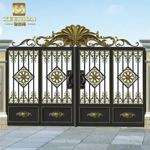 3D Model Garden Decoration Powder Coated Aluminum and Wrought Iron Front Yard Gate for Farm Fence Waterproof Metal Wood Fence