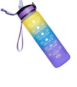 32oz Motivational Water Bottle with Time Marker, BPA Free Leakproof Sports Bottle with Flip Top, for Gym, Fitness, Outdoor - Product Image 3