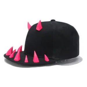 Fashion New Hip Hop Cool Punk Ox Horn Spikes Rivets Stud Flat Brim Snapback Cap