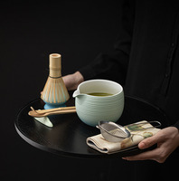 Ensemble de Quatre Pièces de Vaisselle à Matcha en Céramique Japonaise Moderne, Écologique et Durable