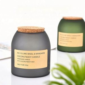Porte-bougies en verre ambré résistant à la chaleur de 8 oz, 10 oz, 12 oz avec couvercles en liège, lanternes pour la fabrication de bougies en cire de soja pour la Saint-Valentin - Product Image 2