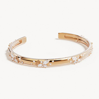 Bracelet manchette unisexe tendance en argent 925 certifié, plaqué or 18 carats, motif ailes 'I Fly' taillées en poire, avec zircon cultivé en laboratoire, vente en gros, direct fabricant