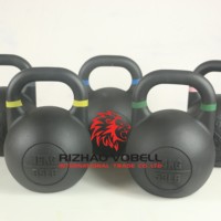 Kettlebell de compétition Vobell avec logo personnalisé, en acier de haute qualité, pour usage commercial, 8-44 kg, poids libre, modèle revêtu de poudre pour la salle de sport et le fitness