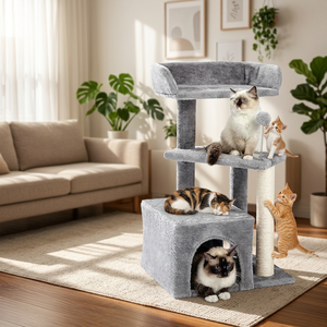 Árbol para <span class=keywords><strong>Gatos</strong></span> Extra Grande de Lujo Personalizado por el Fabricante, Torre Resistente de Madera de Estilo Moderno, el Más Vendido, con Rascador de Sisal para <span class=keywords><strong>Gatos</strong></span> <span class=keywords><strong>Grandes</strong></span> - Product Image 4