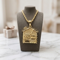 Collier Pendentif Charme Classique Style Luxe Léger Tendance et à la Mode, Meilleure Vente Transfrontalière, Or Véritable 14K