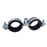 Collier de serrage pour tuyau en acier galvanisé avec joint en caoutchouc noir, support de tuyau à tige filetée pour la plomberie de bâtiment