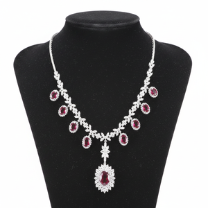 <b>Ruby</b> <b>Necklace</b> Set in 18K Gold at Best Price - Product Image 2