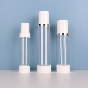 Sang trọng 120ml không có không khí bơm phun chai nửa mui xe Bạc cạnh Mỹ phẩm <span class=keywords><strong>container</strong></span> cho mặt nạ và các loại kem - Product Image 4