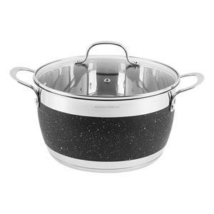 Batterie de cuisine 8 pièces <span class=keywords><strong>en</strong></span> acier inoxydable peint <span class=keywords><strong>en</strong></span> marbre Ensemble de casseroles et de casseroles au design d'Europe de l'Est - Product Image 5