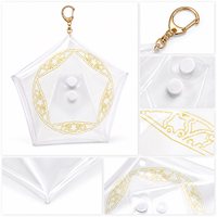 Pochette porte-cartes motif étoile pentagonale transparente avec fermoir métallique et chaîne, accessoires pour photocartes et objets de collection, pour usage quotidien