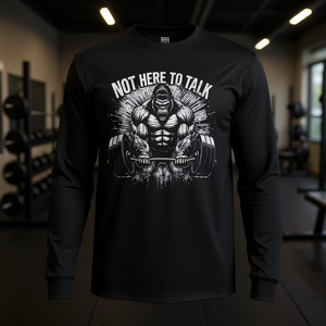 T-shirt à manches longues Gorilla Gym Not Here To Talk, vêtements d'entraînement pour les amateurs de sport sérieux - Product Image 3