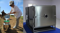 Équipement de lyophilisation industriel, capacité 200 kg, acier inoxydable SUS304, écran tactile, pour la transformation alimentaire, extraits de café/herbes
