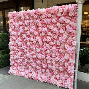Soft <b>Blush</b> Rose Mixed Ivory Floral Panel Suitable For Luxury Wedding Dessert Table Background And Elegant Banquet Layout - Product Image 5