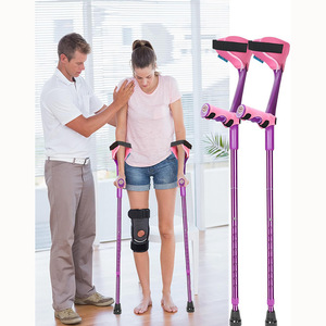 Th Elastic Cane <b>Pad</b> Pink Folding Forearm Support For <b>Walking</b> Comfort Adult Use - Product Image 1
