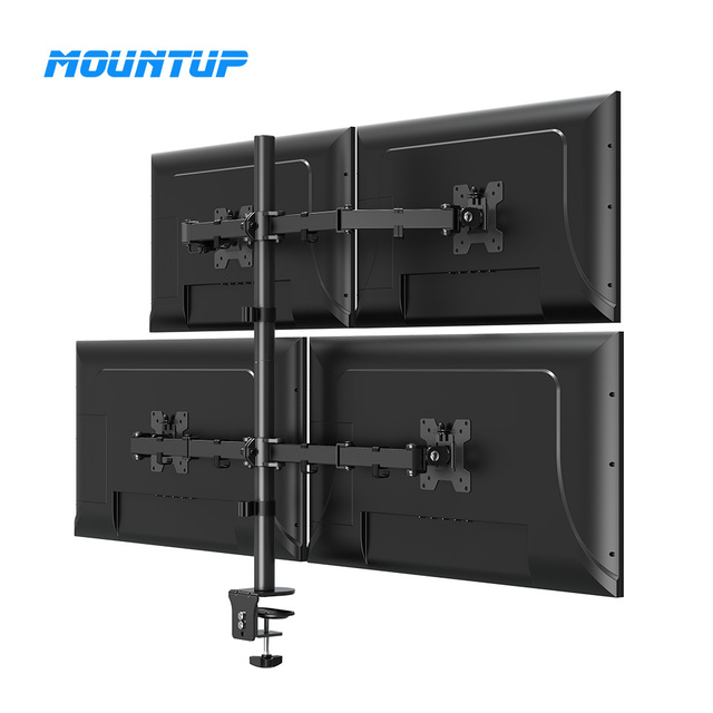 MOUNTUP up to 32 Inch Screens Computer Monitor Desk Mount 4 Monitor Stand