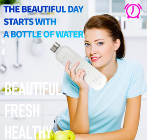 Bouteille d'eau motivante avec marqueur de temps, sans BPA, en plastique Tritan givré, étanche et résistante aux chutes, 1 litre, 32 OZ, pour la salle de sport - Product Image 5