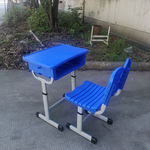 Ensembles d'étude de classe de formation primaire et secondaire de conception moderne bureaux en plastique et chaises en métal pour l'étude d'écriture de sieste - Product Image 5